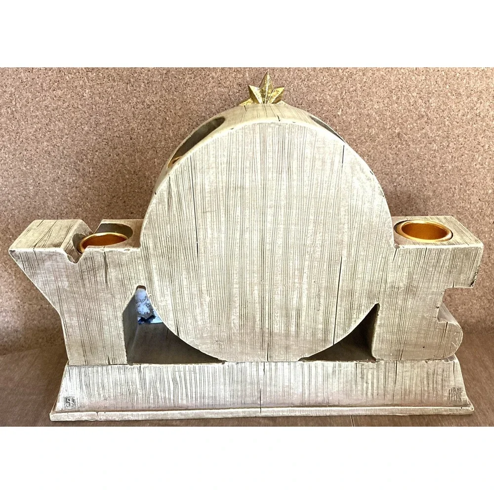 Advent Candle Holder Baby Jesus Barn Farm Animals 9